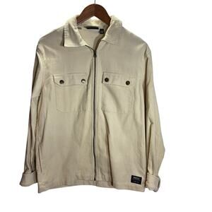 WESC Cream Corduroy Zip Jacket Men’s M Women’s L 100% Cotton Streetwear